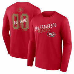 NFL San Francisco 49ers Hustle Personalized Name & Number Long Sleeve T-Shirt