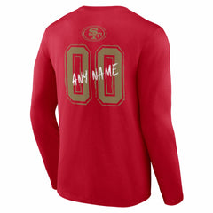 NFL San Francisco 49ers Hustle Personalized Name & Number Long Sleeve T-Shirt