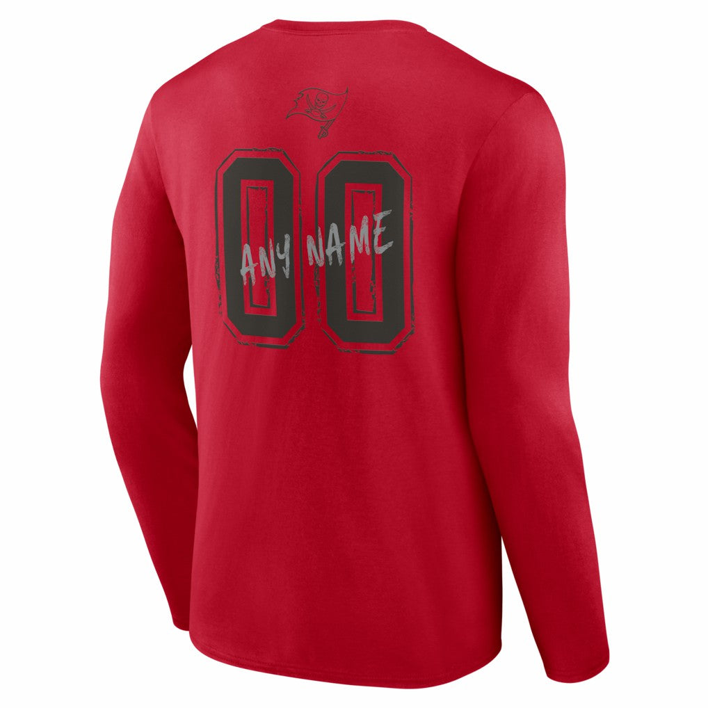 NFL Tampa Bay Buccaneers Hustle Personalized Name & Number Long Sleeve T-Shirt