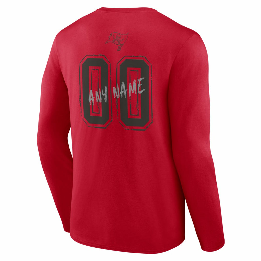 NFL Tampa Bay Buccaneers Hustle Personalized Name & Number Long Sleeve T-Shirt