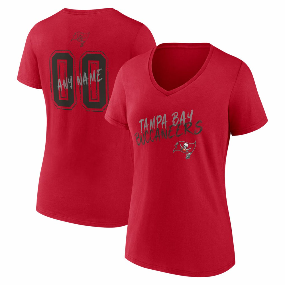 NFL Tampa Bay Buccaneers Women's Hustle Personalized Name & Number V-Neck T-Shirt