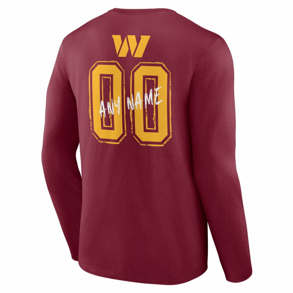 NFL Washington Commanders Hustle Personalized Name & Number Long Sleeve T-Shirt