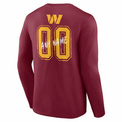 NFL Washington Commanders Hustle Personalized Name & Number Long Sleeve T-Shirt