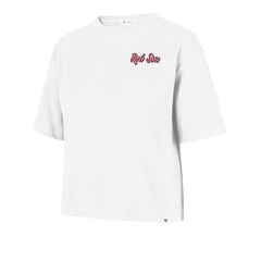 Boston Red Sox Women's Collage Script Reed City T-Shirt - White | 47 brand