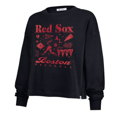 Boston Red Sox Women's Team Collage Sydney Long Sleeve T-Shirt - Navy | 47 brand