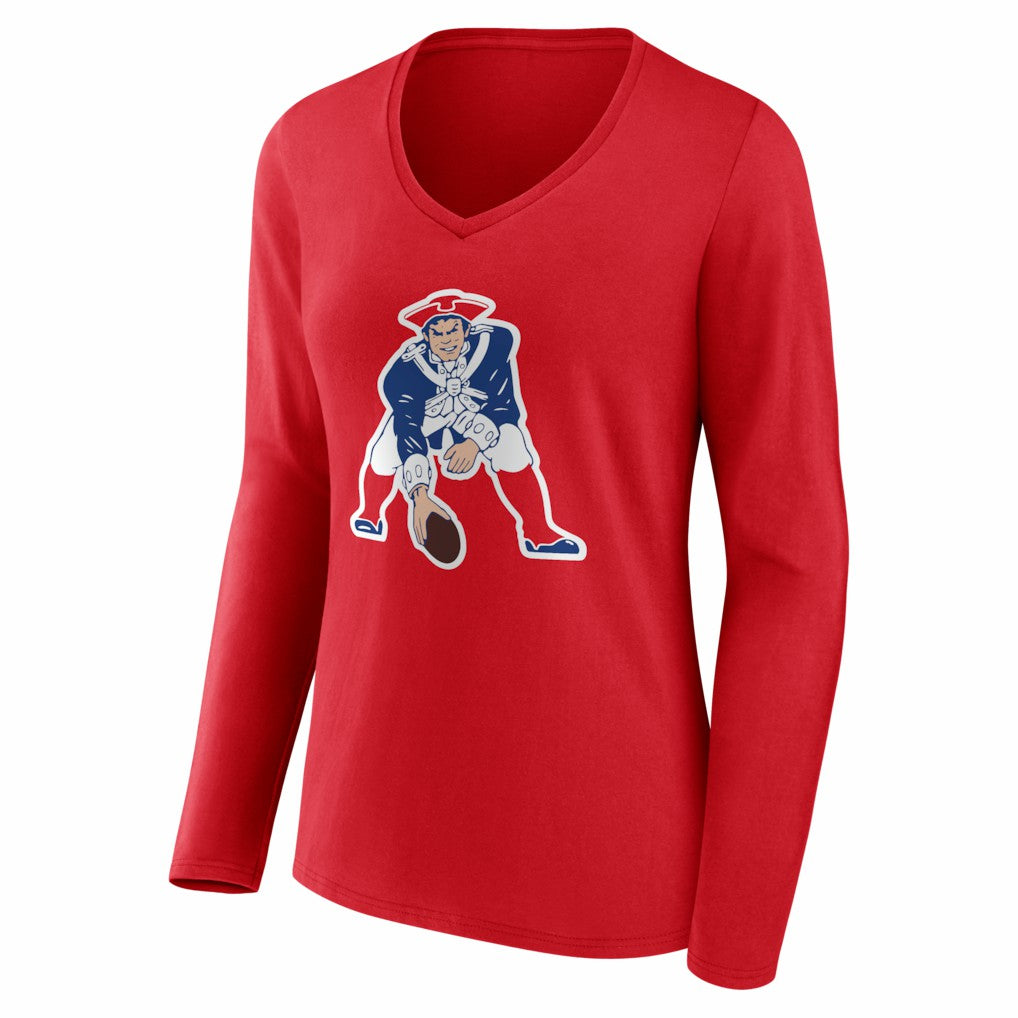 NFL New England Patriots Drake Maye  Women's Nickname V-Neck Long Sleeve T-Shirt