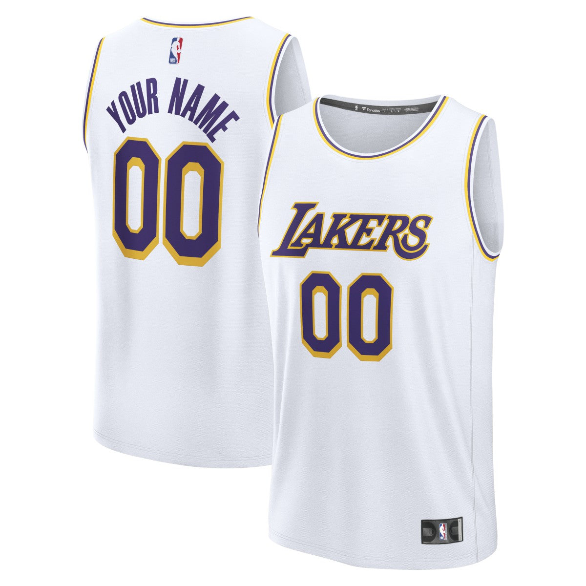 Los Angeles Lakers Fast Break Custom Replica Jersey - Association Edition - White | Fanatics online
