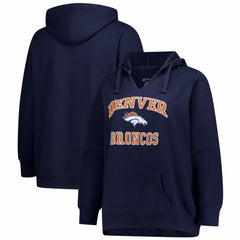 NFL Denver Broncos Women's Plus Size Heart & Soul Notch Neck Hoodie