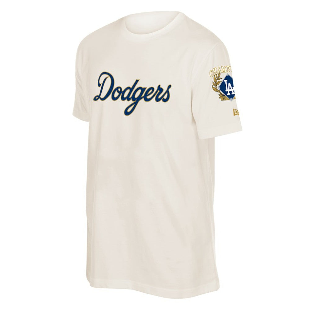 Los Angeles Dodgers 2026 Gold Collection Logo & Patch T-Shirt - Cream | New Era