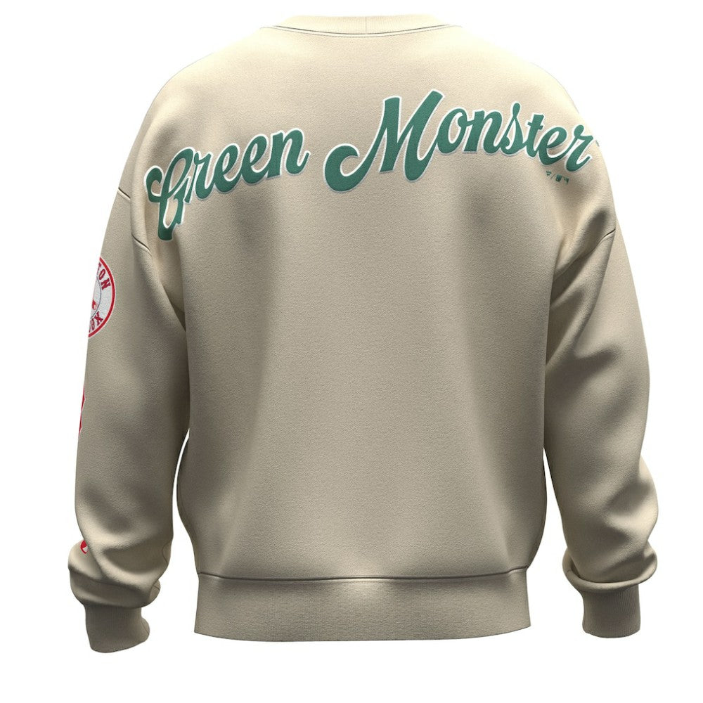 Boston Red Sox Unisex Spirit Jersey Fleece Crewneck Pennant Sweatshirt - Tan