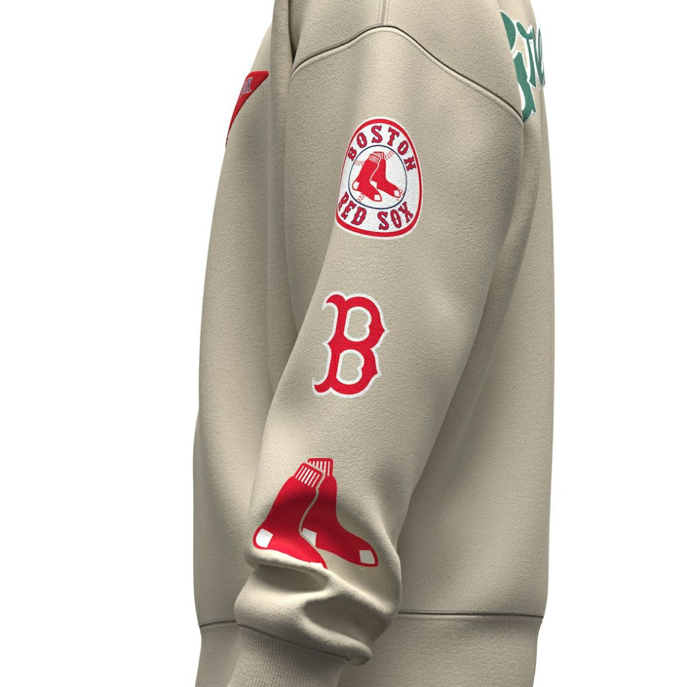 Boston Red Sox Unisex Spirit Jersey Fleece Crewneck Pennant Sweatshirt - Tan
