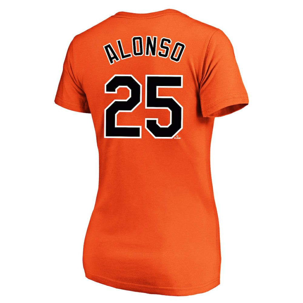 Pete Alonso Baltimore Orioles Profile Women's Plus Size Name & Number V-Neck T-Shirt - Orange