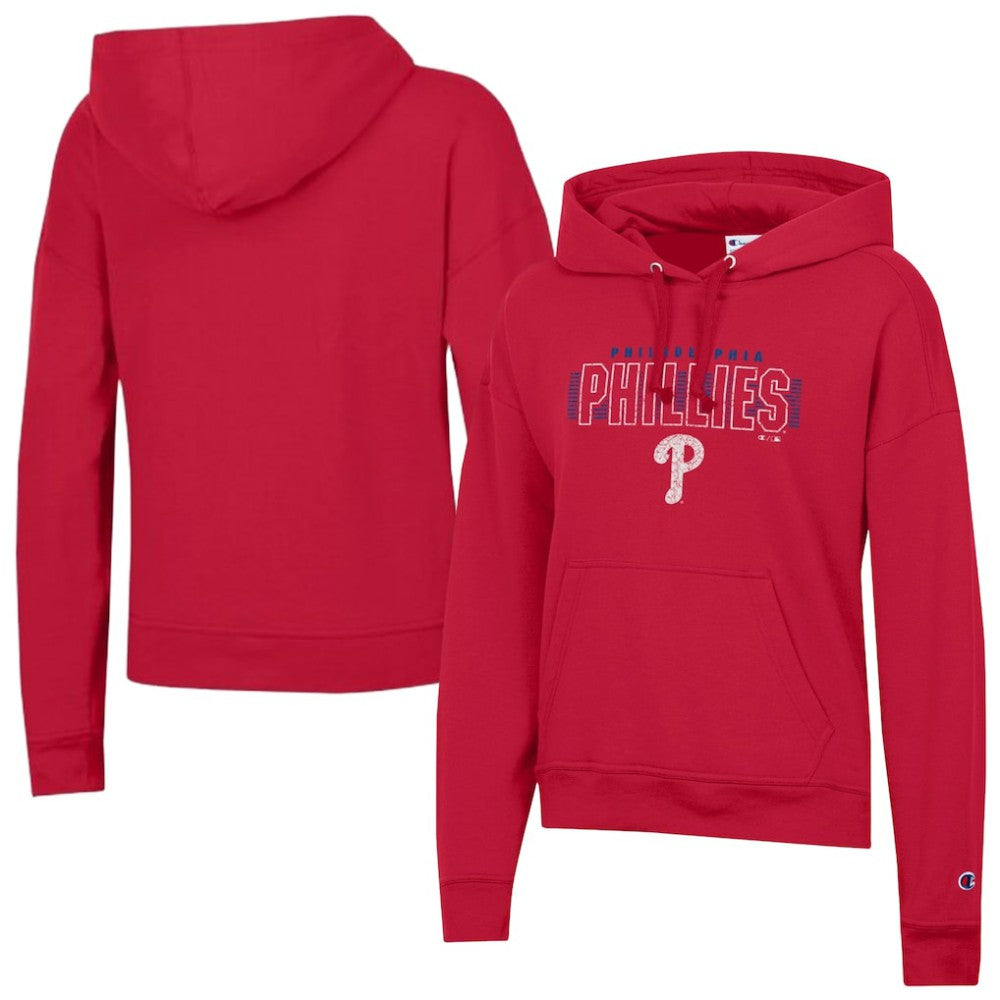 Philadelphia Phillies Champion Women's Distressed Powerblend Hoodie - Red