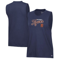 Detroit Tigers Champion Women's Muscle Tank Top - Navy