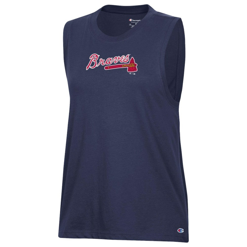 Atlanta Braves Champion Women's Muscle Tank Top - Navy
