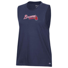 Atlanta Braves Champion Women's Muscle Tank Top - Navy