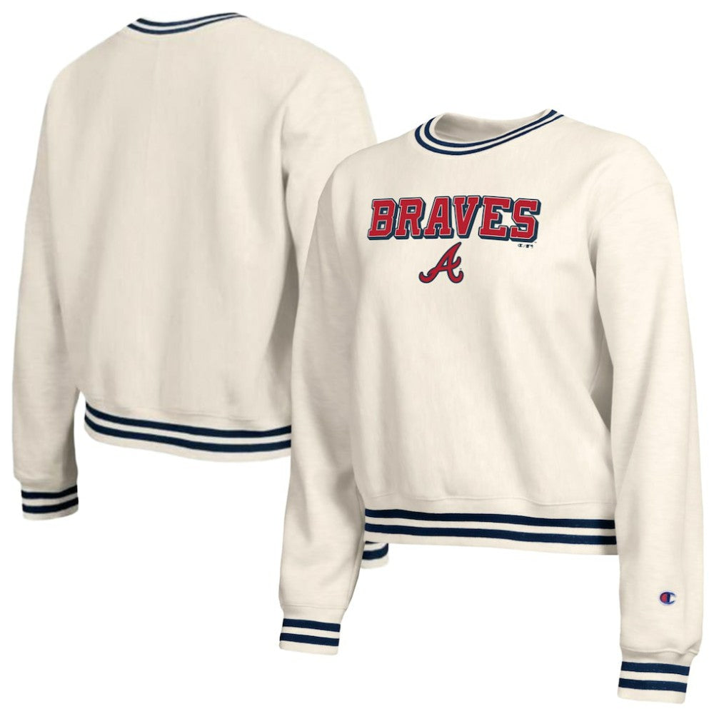 Atlanta Braves Champion Women's Reverse Weave Sweatshirt - Cream