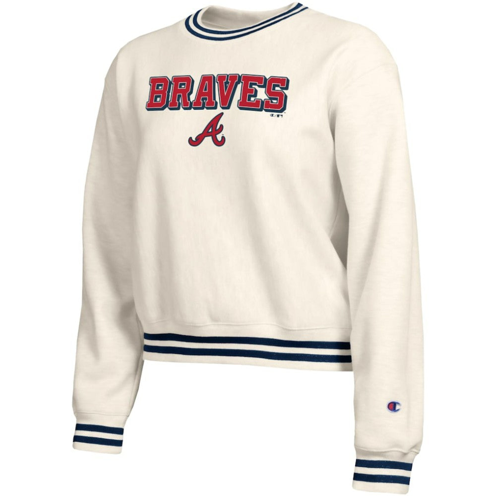 Atlanta Braves Champion Women's Reverse Weave Sweatshirt - Cream