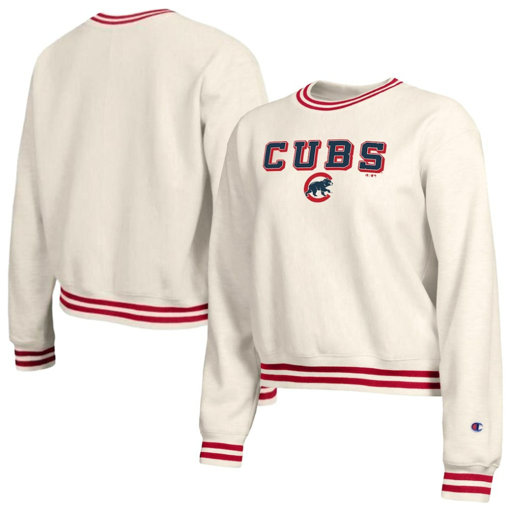 Chicago Cubs Champion Women's Reverse Weave Sweatshirt - Cream