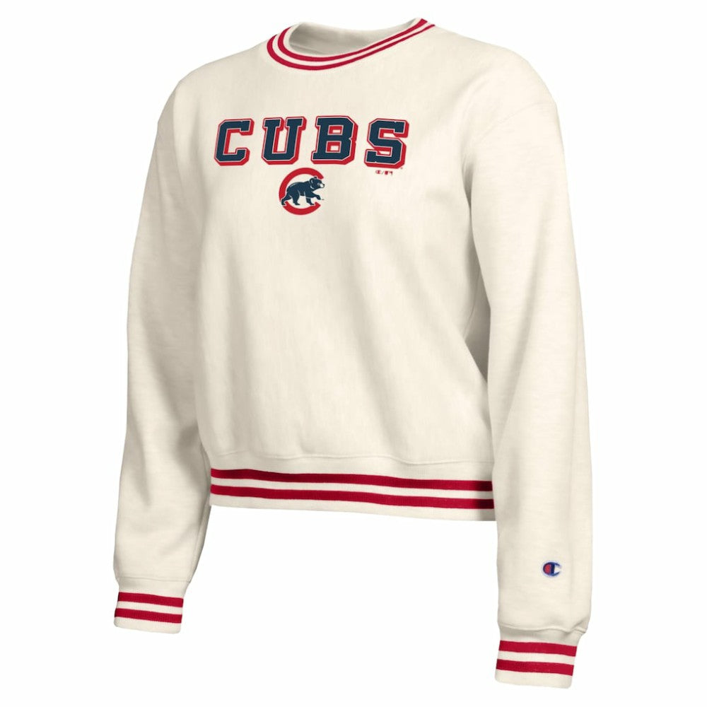 Chicago Cubs Champion Women's Reverse Weave Sweatshirt - Cream