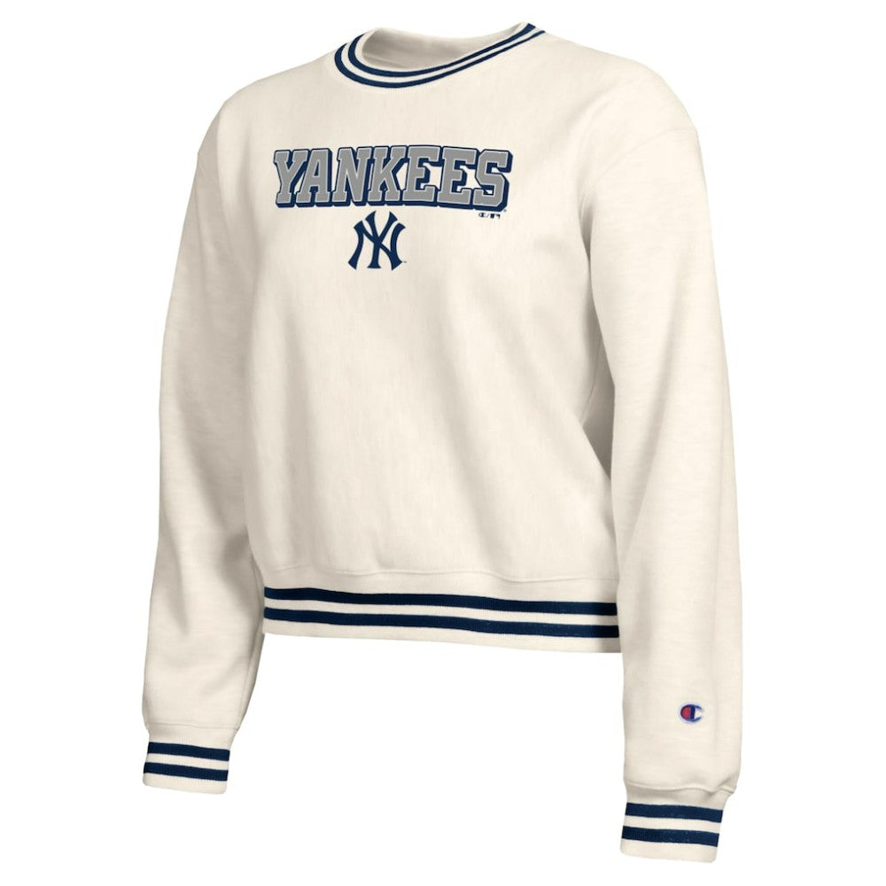 New York Yankees Champion Women's Reverse Weave Sweatshirt - Cream