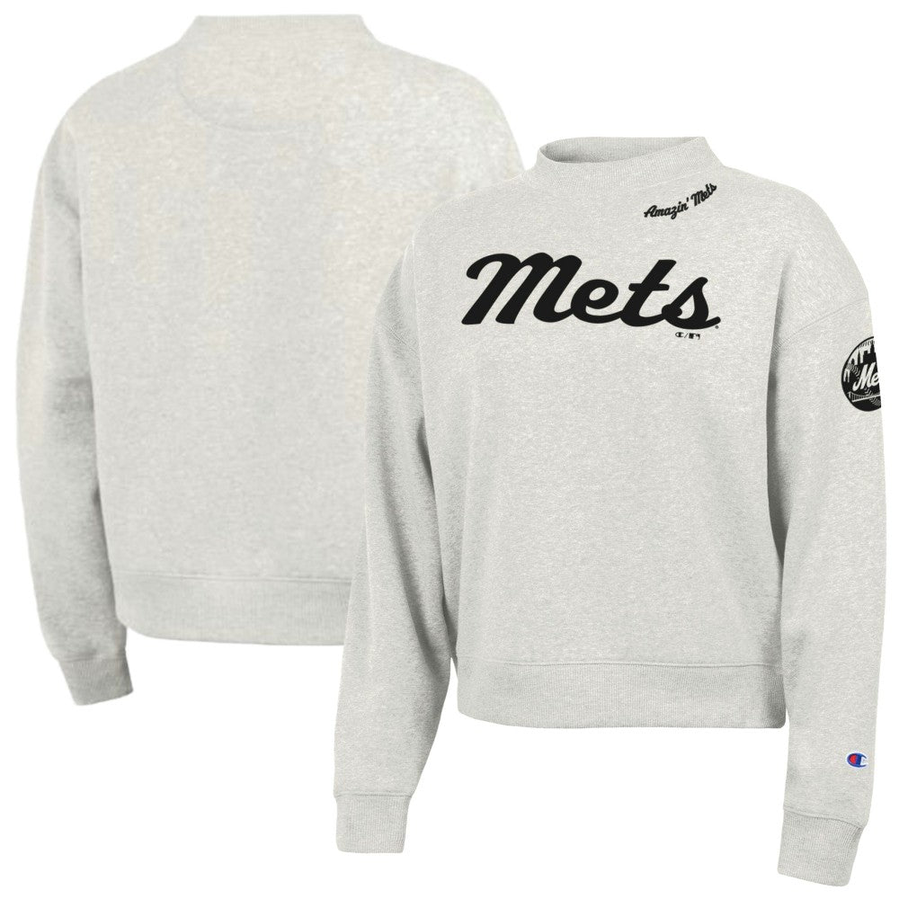 New York Mets Champion Women's Triumph Tri-Blend Sweatshirt - Stone