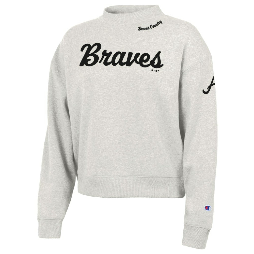 Atlanta Braves Champion Women's Triumph Tri-Blend Sweatshirt - Stone