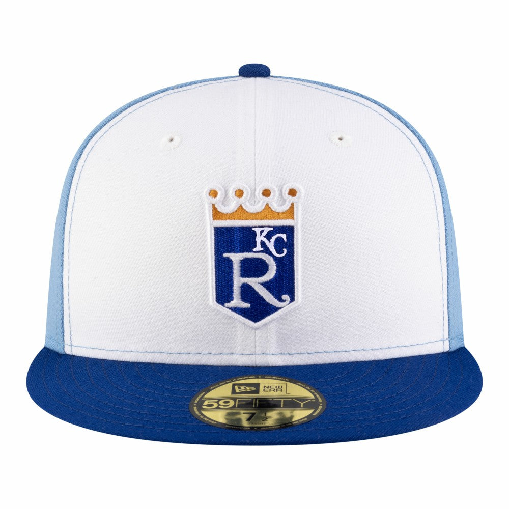 Kansas City Royals Authentic Collection On-Field 59FIFTY Fitted Hat - White/Light Blue | New Era