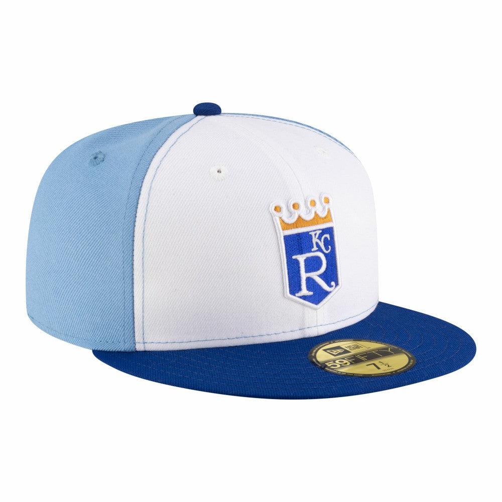 Kansas City Royals Authentic Collection On-Field 59FIFTY Fitted Hat - White/Light Blue | New Era