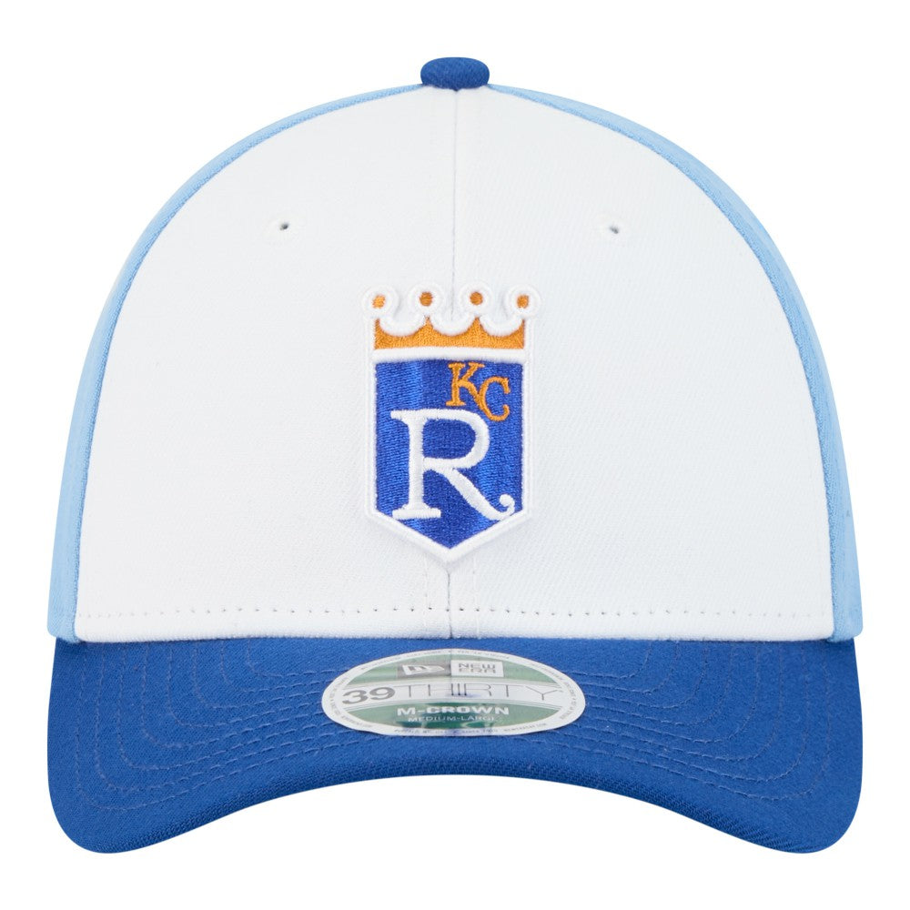 Kansas City Royals Player Replica 39THIRTY M-Crown Flex Hat - White/Royal | New Era
