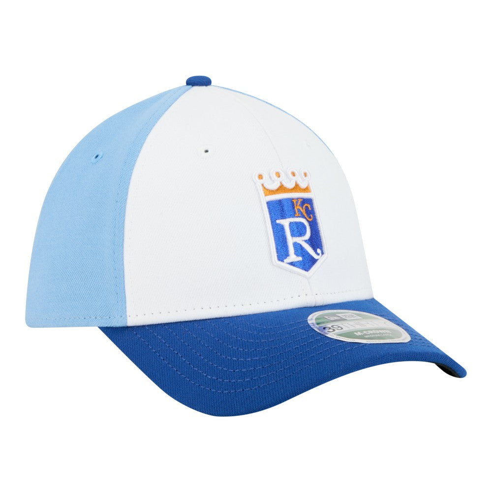 Kansas City Royals Player Replica 39THIRTY M-Crown Flex Hat - White/Royal | New Era