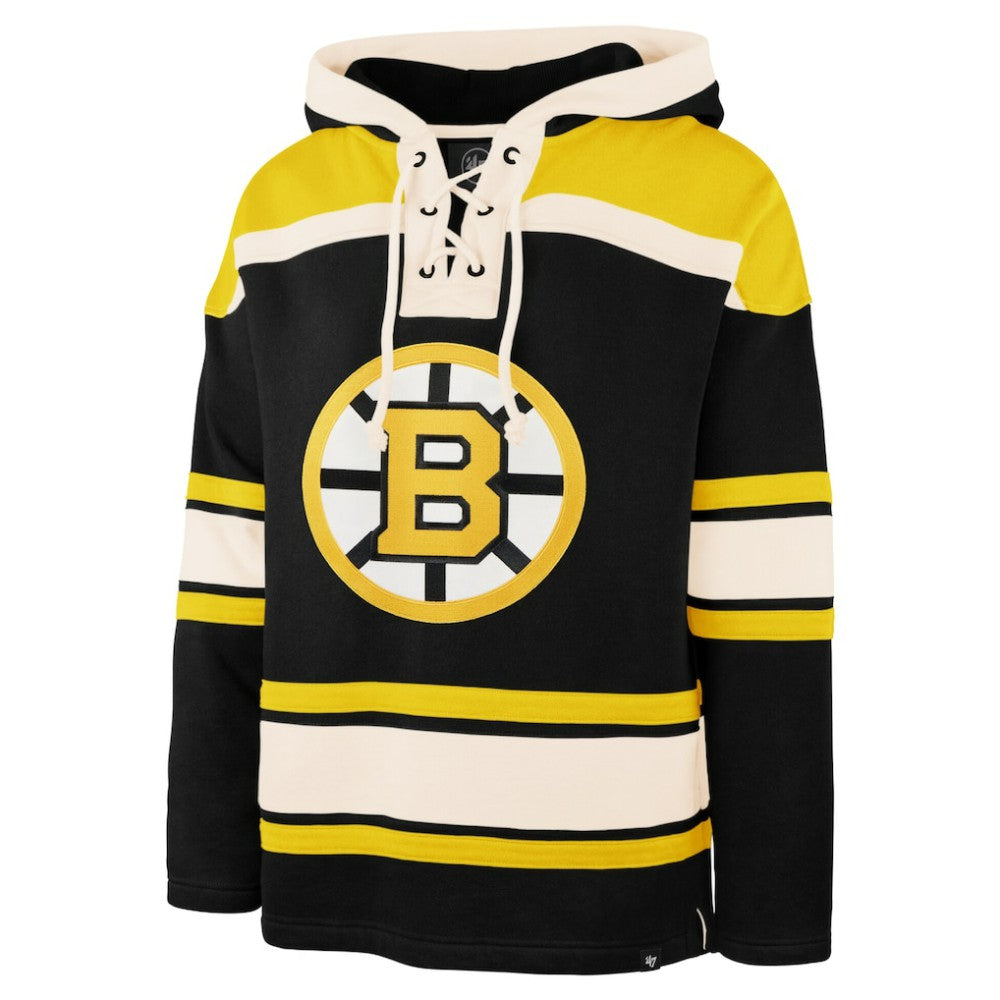 Jeremy Swayman Boston Bruins '47 Player Name & Number Lacer Hoodie