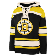 Jeremy Swayman Boston Bruins '47 Player Name & Number Lacer Hoodie