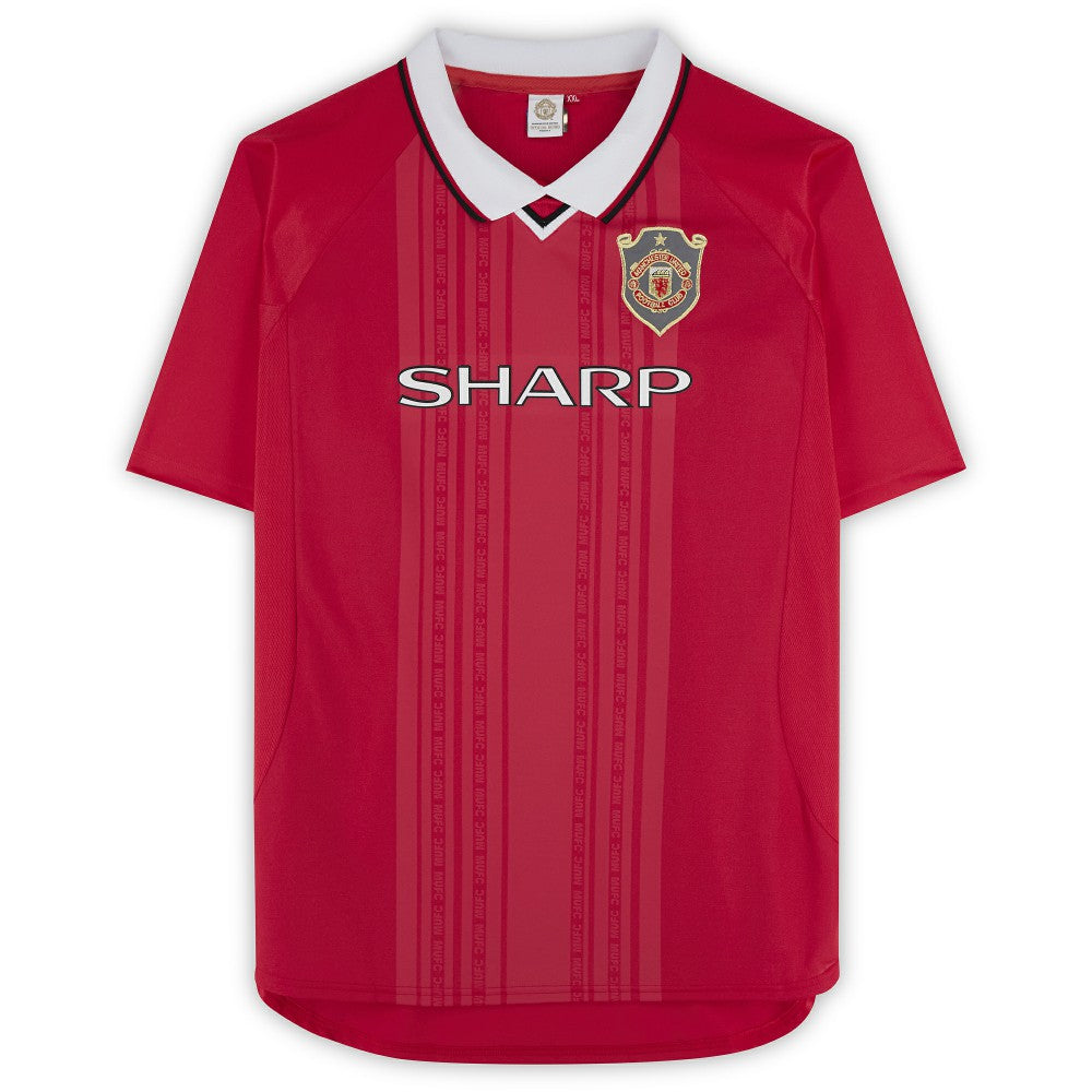 Teddy Sheringham Manchester United Autographed 1999 Red UEFA Champions League Home Jersey / Soccer Outlet
