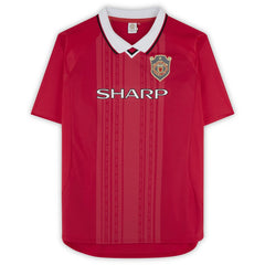 Teddy Sheringham Manchester United Autographed 1999 Red UEFA Champions League Home Jersey / Soccer Outlet
