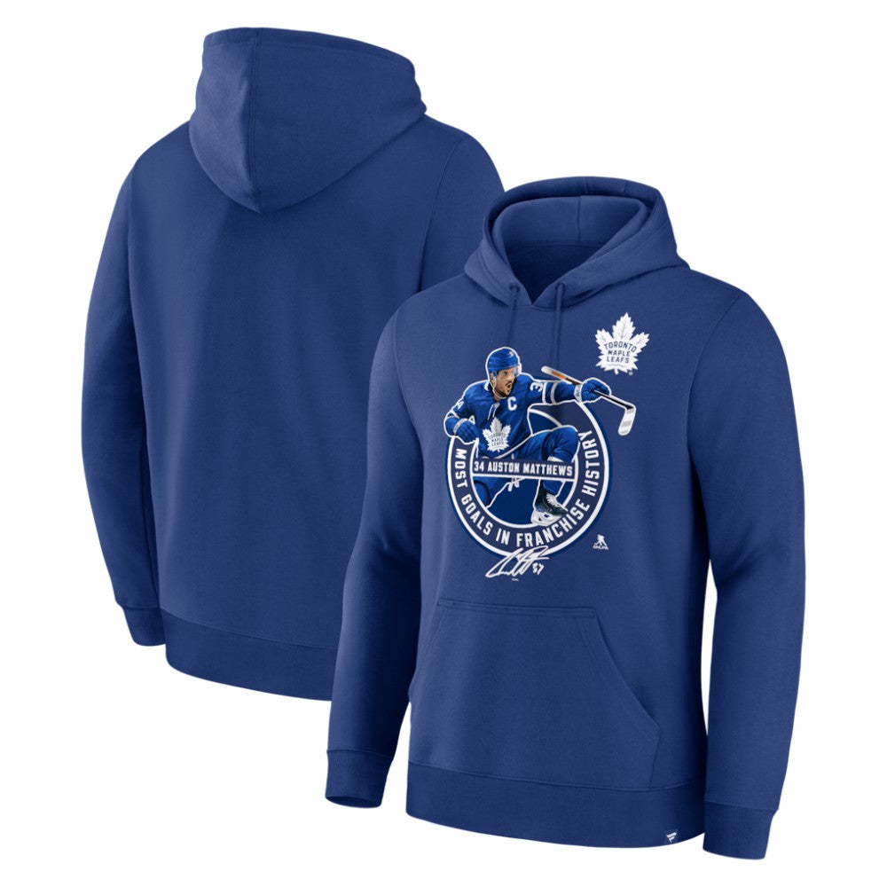 Auston Matthews Toronto Maple Leafs Most Goals in Franchise History Hoodie