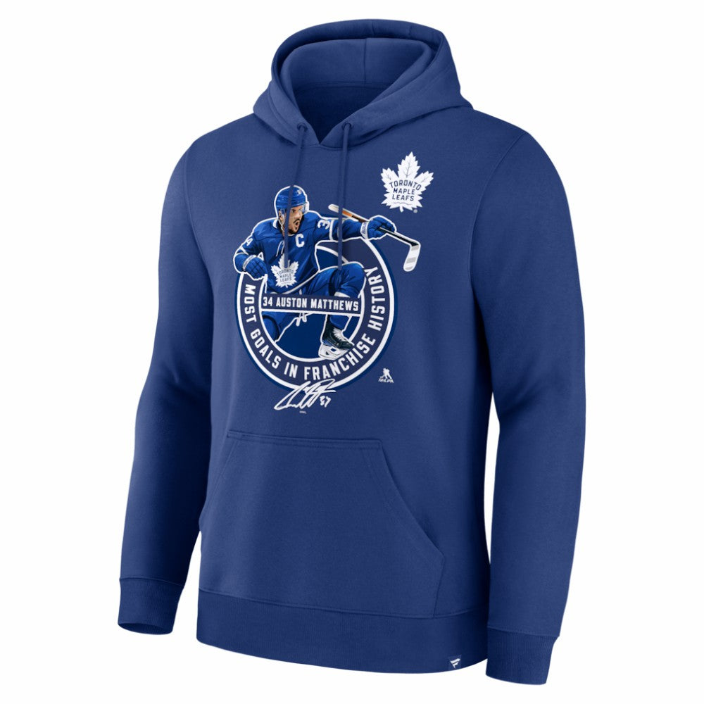Auston Matthews Toronto Maple Leafs Most Goals in Franchise History Hoodie