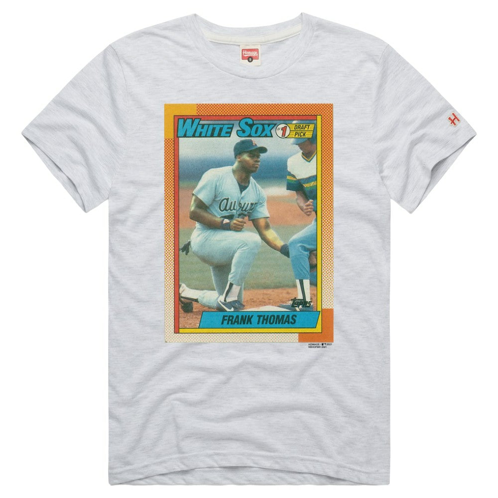 Frank Thomas Chicago White Sox Homage Unisex 1990 Topps Baseball Rookie Tri-Blend T-Shirt - Ash