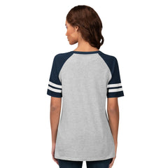 Detroit Tigers G-III 4Her by Carl Banks Women's Goal Line Raglan V-Neck T-Shirt - Heather Gray
