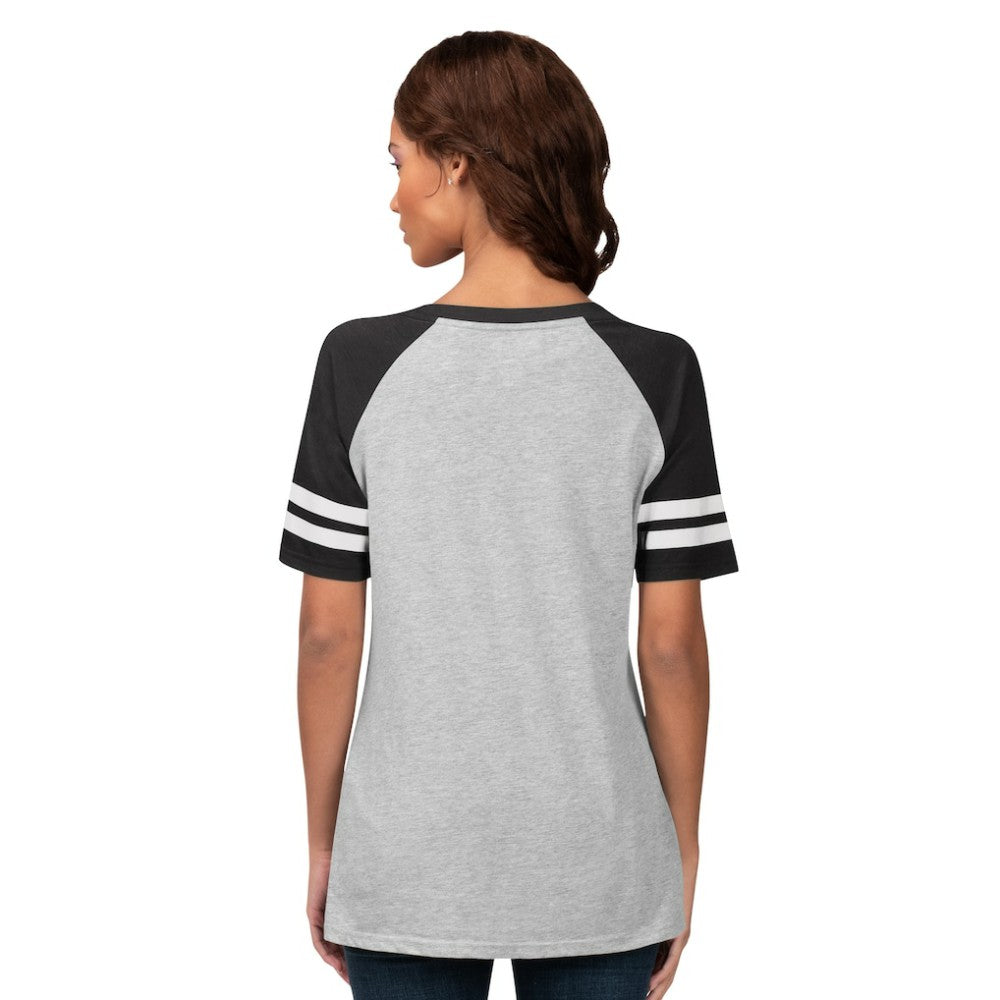 Baltimore Orioles G-III 4Her by Carl Banks Women's Goal Line Raglan V-Neck T-Shirt - Heather Gray