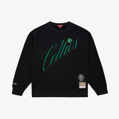Boston Celtics Women's Hardwood Classics Script Lightweight Sweatshirt - Black | Mitchell & Ness online