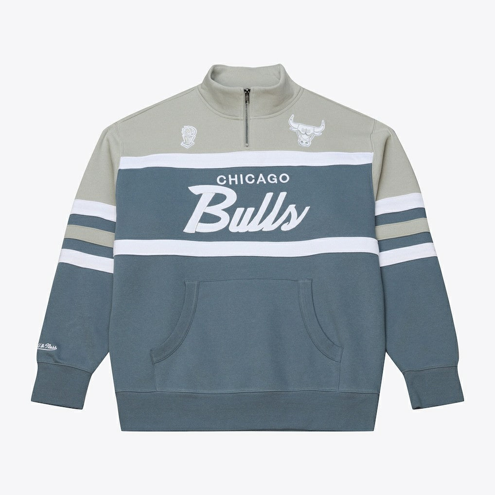 Chicago Bulls Thunderstorm Head Coach Quarter-Zip Jacket - Blue | Mitchell & Ness cheap