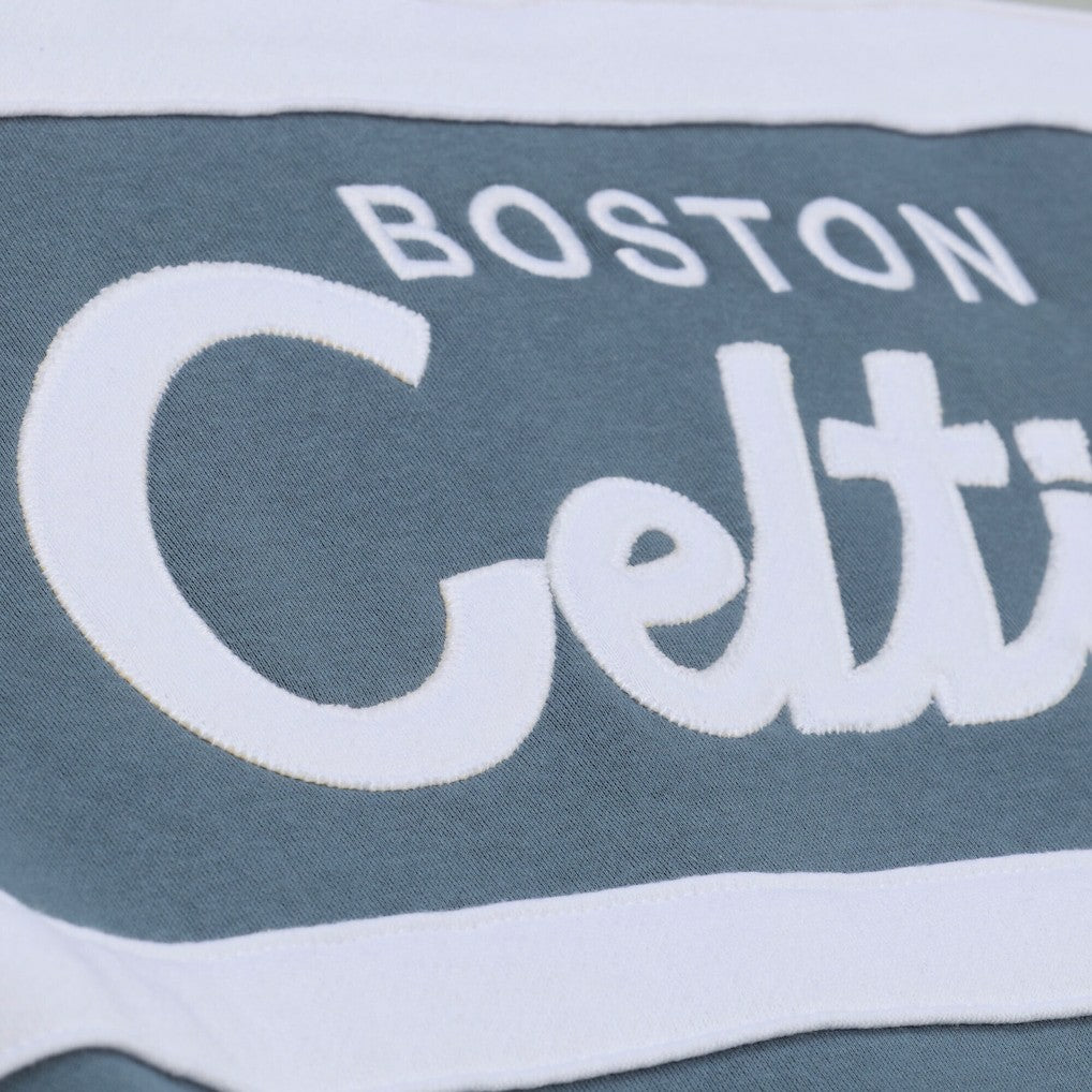 Boston Celtics Thunderstorm Head Coach Quarter-Zip Jacket - Blue | Mitchell & Ness for sale