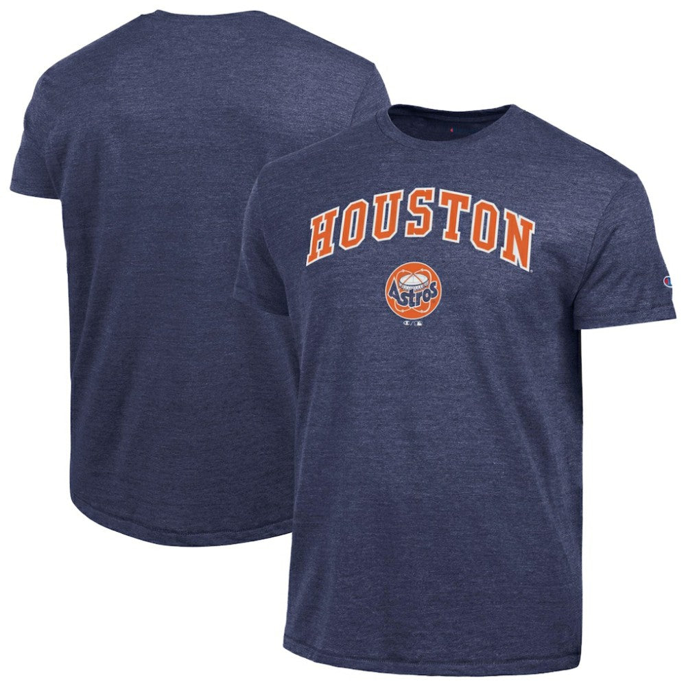 Houston Astros Champion Cooperstown Wordmark Lockup Tri-Blend T-Shirt - Navy