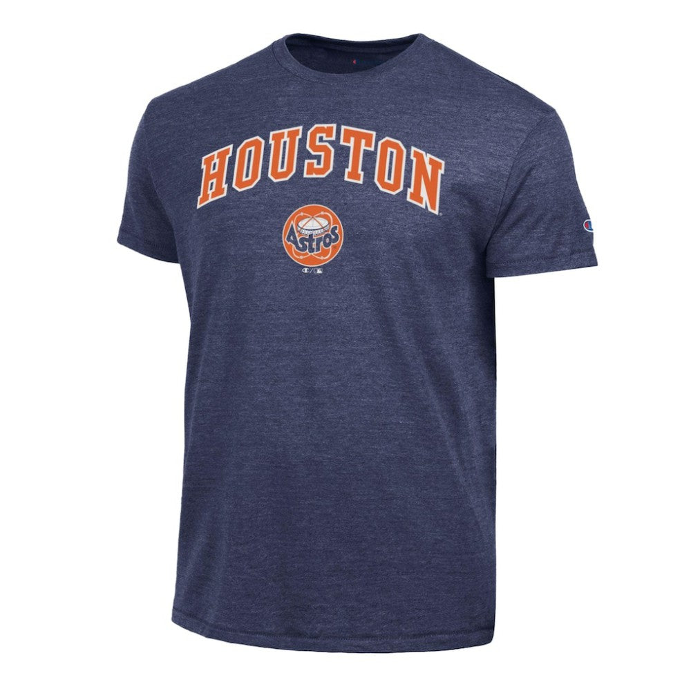 Houston Astros Champion Cooperstown Wordmark Lockup Tri-Blend T-Shirt - Navy
