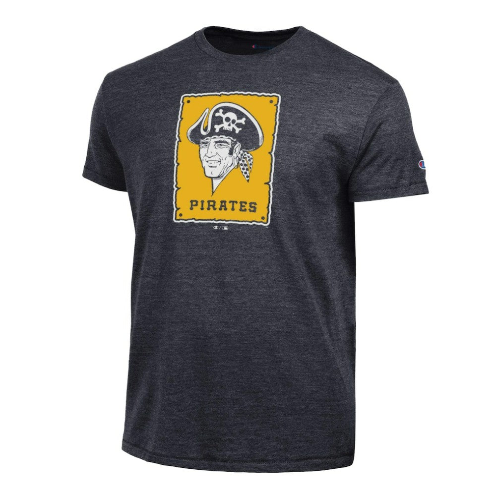 Pittsburgh Pirates Champion Cooperstown Logo Tri-Blend T-Shirt - Black