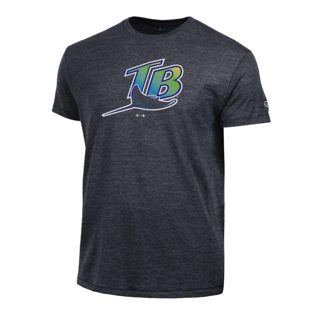 Tampa Bay Rays Champion Cooperstown Logo Tri-Blend T-Shirt - Black