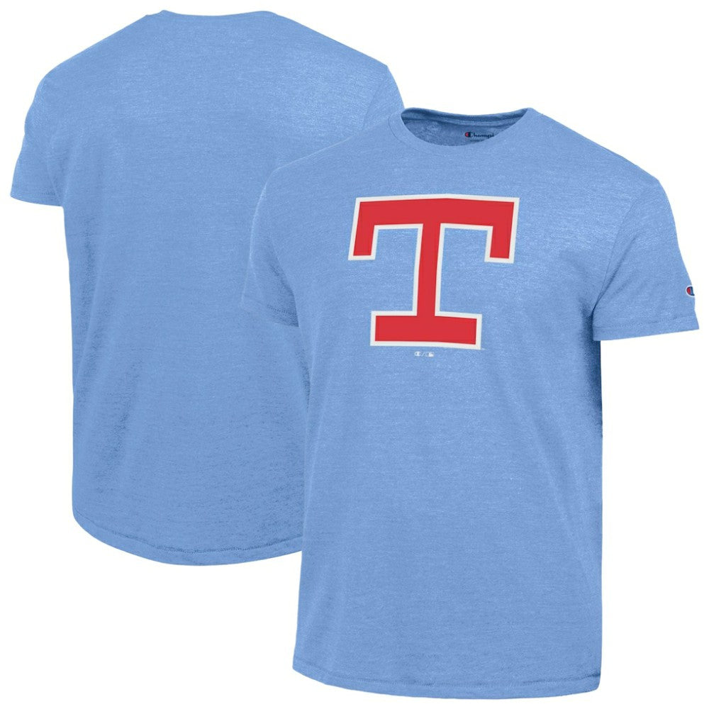 Texas Rangers Champion Cooperstown Logo Tri-Blend T-Shirt - Light Blue