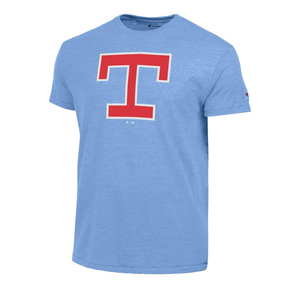 Texas Rangers Champion Cooperstown Logo Tri-Blend T-Shirt - Light Blue
