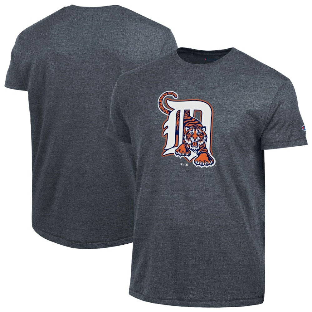 Detroit Tigers Champion Cooperstown Logo Tri-Blend T-Shirt - Navy